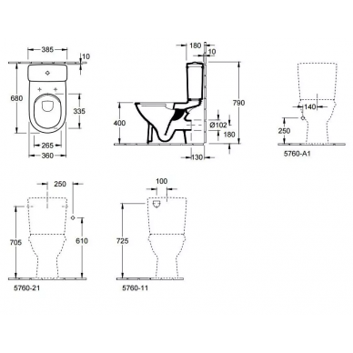 Чаша для напольного унитаза Villeroy & Boch O.Novo DirectFlush (5661R001) 5