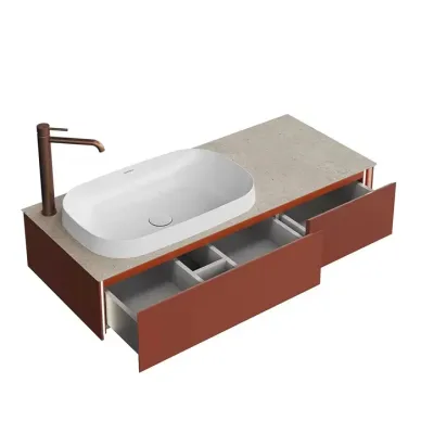 Kerama Marazzi Magica Тумба подвесная, 115.4х48.5х22см., 2 ящика, цвет: венецианский красный матовый MA.120.2\VR.M 5