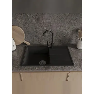 Мойка для кухни Teymi Hanna Smart T120116 74х48 черная матовая 8