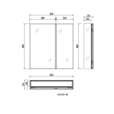 Зеркальный шкаф Aquatek AQ7608-MC 65 см, хром 6