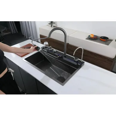 Мойка кухонная Cerutti SPA Pro nano black CT10578 многофункциональная, графит 9