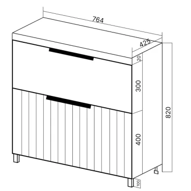 Тумба для ванной VIANT Сицилия MODUO 80 VSIC80MDBEL-T2Y белая 6
