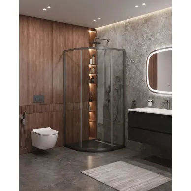 Душевой уголок Cezares Molveno MOLVENO-R-1-90-C-GM-IV 90x90 профиль оружейная сталь/стекло прозрачное 0
