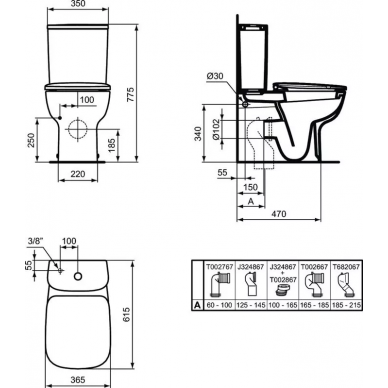 Чаша для напольного унитаза Ideal Standard Esedra (T282001) 3