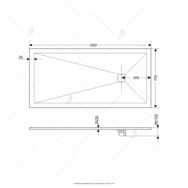 Поддон для душа RGW STone Tray ST-0127W (16152712-01) (70-120) (прямоугольный) 1