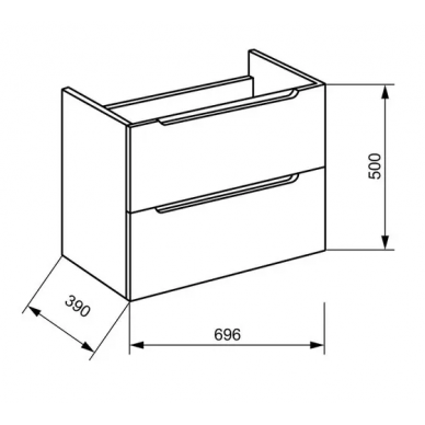 Тумба для ванной Belbagno Etna 39 (ETNA39-700/390-2C-SO-RW-P) Rovere Moro 1