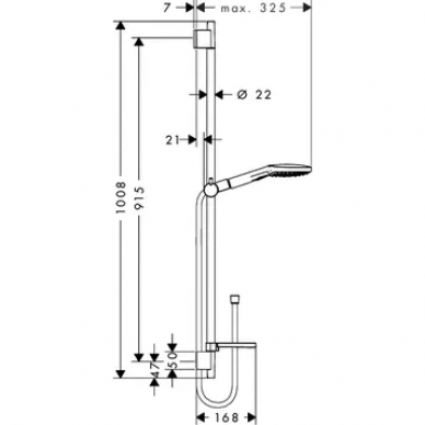 Душевой гарнитур Hansgrohe Raindance Select Е 120 3 jet (26621000) (90 см) 5