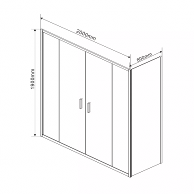 Душевой уголок Vincea Garda (VSR-1G28020CL) 200x80х190 см, профиль хром/стекло прозрачное 6