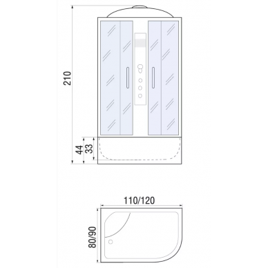 Душевая кабина River Dunay 120/80/44 L TH (120х80) 10