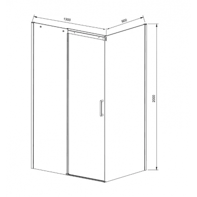 Душевой уголок Vincea Dice (VSR-4D9013CLB) 130х90х200 см, профиль черный/стекло прозрачное 2