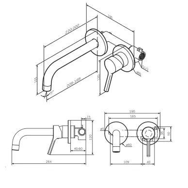Смеситель для раковины AM.PM X-Joy S F85B72600 скрытого монтажа, хром 5