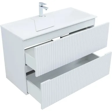 Тумба для ванной Aquanet Джейн 313288 100 см, белая матовая 5