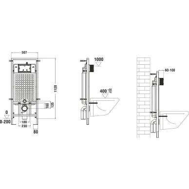 Инсталляция Welt Wasser MARBERG 507 + MERZBACH 043 XL MT-BL + MAR 507 RD GL-WT в комплекте с унитазом, безободковый, с сидением микролифт 5