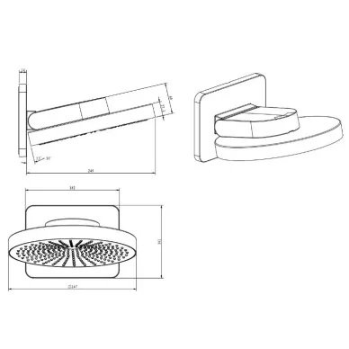 Душевая система Vincea Inspire VSFW-433TI1GM встраиваемая термостатическая, трехрежимный, вороненая сталь 7