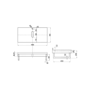 Столешница под раковину Teymi Helmi T150410 100x50, дуб кашмир 13