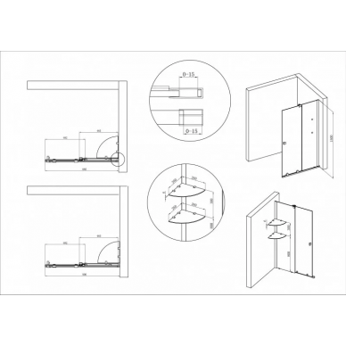 Душевая шторка Cezares Stream VFS11 (90x150) (прозрачное стекло) 3