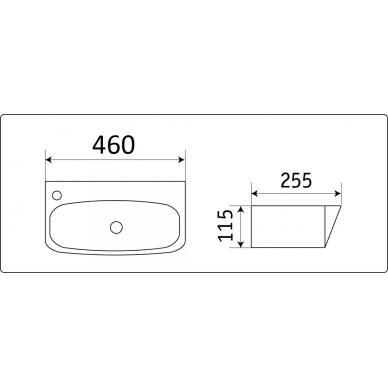 Раковина CeramaLux N (9055) (46 см)с переливом 1