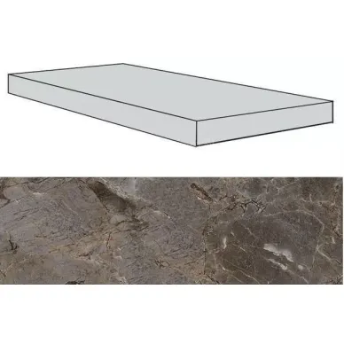 Ступень угловая правая/левая клееная GUSTO TAUPE-GREY FULL LAPPATO 33x120 0