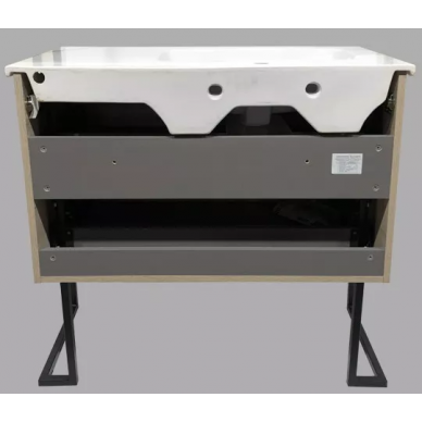Тумба для ванной Comforty Дюссельдорф-90 (87x84x47 см), дуб дымчатый 5