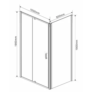 Душевой уголок Vincea Intra (VSR-1I901080CL) 100x80х190 см, профиль хром/стекло прозрачное 5