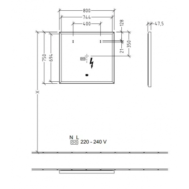 Зеркало Villeroy & Boch Subway 3.0 (A4638000) (80 см) белое матовое 9