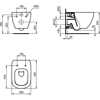 Инсталляция Ideal Standard Prosys в комплекте с унитазом Tesi (V0001D) микролифт 7