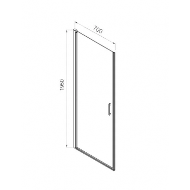 Душевая дверь Vincea Alpha (VDP-3AL700CL) 70x195 см, профиль хром/стекло прозрачное 7
