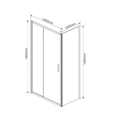 Душевой уголок Vincea Garda (VSR-1G1014CLB) 140х100х190 см, профиль чёрный/стекло прозрачное 2