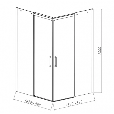 Душевой уголок Vincea Dice (VSS-4D900CL) 90x90х200 см, профиль хром/стекло прозрачное 4