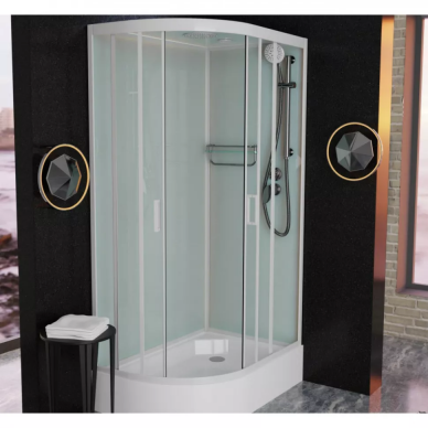 Душевая кабина Frank  F412/1R М White (20030) (правосторонняя) 120х80х220 см, матовое стекло 10