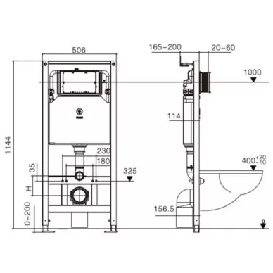 Инсталляция Welt Wasser AMBERG 506 + KEHLBACH 004 GL-WT + AMBERG RD-MT CR в комплекте с унитазом, безободковый, с сидением микролифт 6