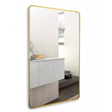Зеркало Art&Max Siena S (AM-SieS-600-1000-DS-F-Gold) (60x100 см) бесконтактный сенсор с LED подсветкой, золото 1