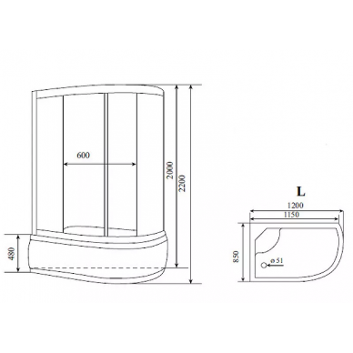 Душевая кабина Timo Comfort  (T-8820LF) 120*85*220 5