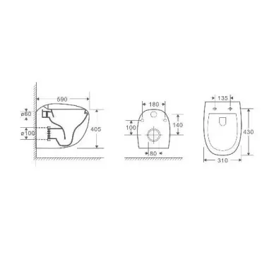 Инсталляция Welt Wasser Bamberg 460 + JECKENBACH 004 GL-WT + Bamberg BL в комплекте с унитазом, безободковый, с сидением микролифт 4