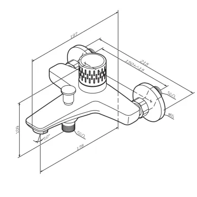 Смеситель для ванны AM.PM Gem (F90A10400) с индикацией температуры 8
