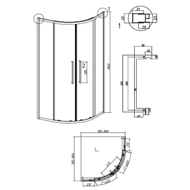 Душевой уголок Grossman Cosmo 80x80х195 см, стекло прозрачное/профиль хром 5