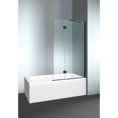 VismaraVetro Шторка на ванну PV 54х150Hсм, размер 90-92(50+40)см, DX (правая), стекло Transparent 04,Matt Black 09, петли С67 внутр. открытие, TPA VPV040905401500DT 0