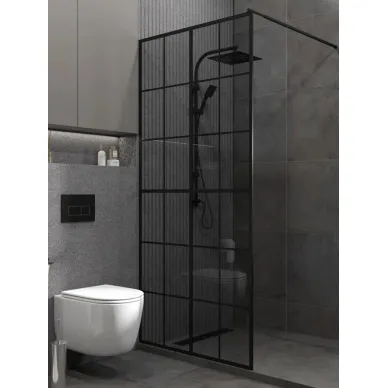 Душевая перегородка Teymi Helmi T00311 90х200 тонированное, чёрный матовый 8