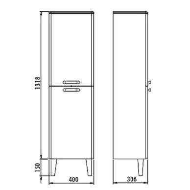 Пенал Creavit Patara PT2147.01.MBY 40 см, напольный, белый 1