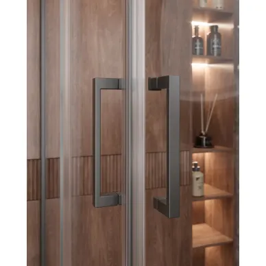 Душевой уголок Cezares Molveno MOLVENO-AH-21-100+30-C-GM-IV 130х100 профиль оружейная сталь/стекло прозрачное 2