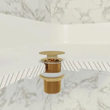 Сливной набор для раковины Teymi Solli T140208 без перелива, click-clack, золото 5