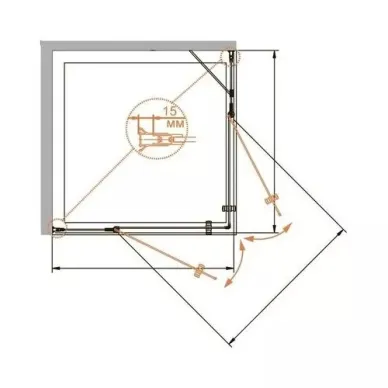 Душевой уголок Cezares Royal Palace A2 (80x80) прозрачное стекло с матовым узором (хром) 1