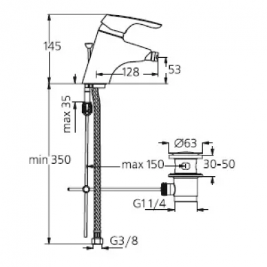 Смеситель для биде Ideal Standard Cerasprint New (B3740AA) 1