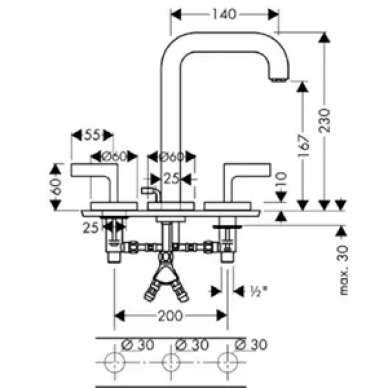 Смеситель для раковины Hansgrohe Axor Citterio (39135000) 1