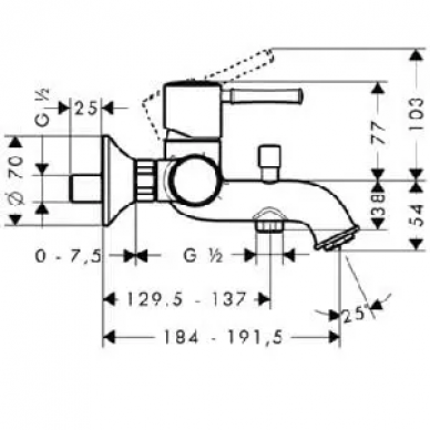 Смеситель для ванны Hansgrohe Talis Classic (14140000) 1