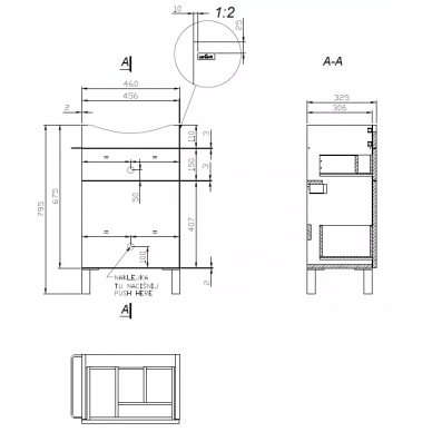 Тумба для ванной Cersanit Smart (SU-SMA-CA50/Wh) белый/ясень 3