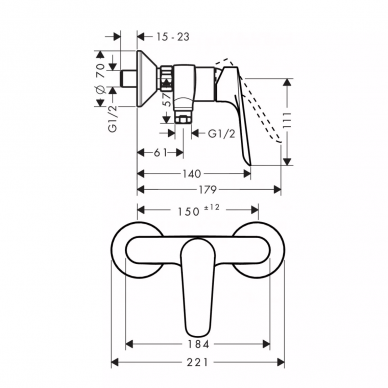 Набор для душа Hansgrohe Logis E (SetLogisE70B) 2