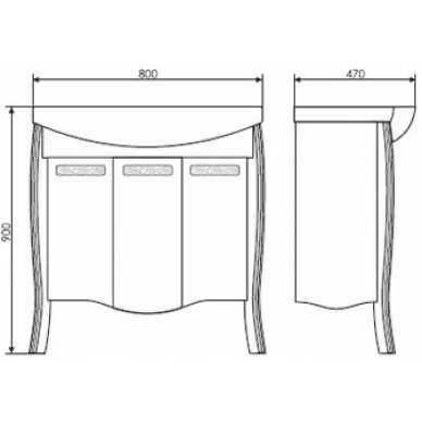 Тумба для ванной Comforty Венеция 80 (80x90x47 см) белая 7
