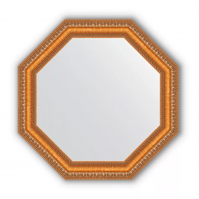 Зеркало Evoform Octagon (BY 3706) в багетной раме, золотые бусы на бронзе (51,6х51,6 см) 0
