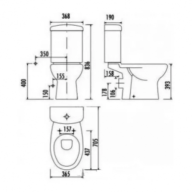 Бачок Creavit Mercan (MR410-00CB00E-0000) белый 1